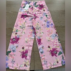 NWT Zara Pink Floral Trousers